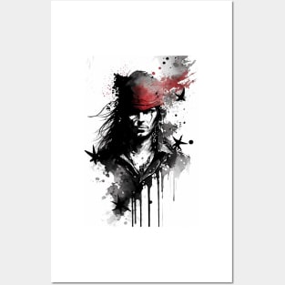 Pirate Sailing on The Inky Seas Posters and Art